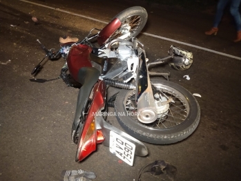 foto de Motociclista fica preso embaixo dos rodados de caminhão depois de colisão em Maringá