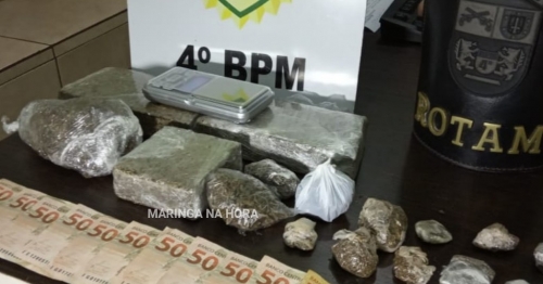 Polícia Militar prende homem com grande quantidade de droga, dinheiro e balança de precisão em Maringá