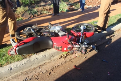 foto de Motociclista sem habilitação quase tem parte da perna amputada em acidente de trânsito em Sarandi