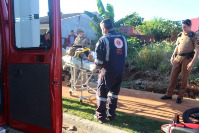 foto de Motociclista sem habilitação quase tem parte da perna amputada em acidente de trânsito em Sarandi