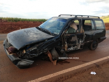 foto de Idoso de 73 anos fica ferido após colidir o veículo contra caminhão na rodovia entre Paiçandu e Água Boa