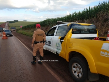 foto de Idoso de 73 anos fica ferido após colidir o veículo contra caminhão na rodovia entre Paiçandu e Água Boa