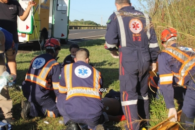 foto de Jovem de 24 anos é entubado após queda de moto na rodovia BR-376 entre Iguatemi e Maringá