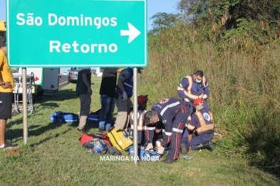 foto de Jovem de 24 anos é entubado após queda de moto na rodovia BR-376 entre Iguatemi e Maringá