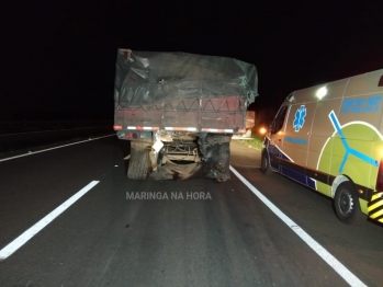 foto de Motorista de caminhão morre ao bater em traseira de carreta na BR-376 em Mandaguari