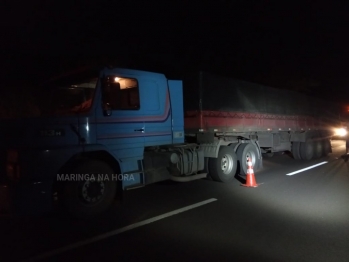 foto de Motorista de caminhão morre ao bater em traseira de carreta na BR-376 em Mandaguari