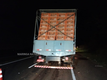 foto de Motorista de caminhão morre ao bater em traseira de carreta na BR-376 em Mandaguari