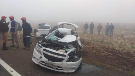 foto de Grave acidente com viatura da PRE deixa uma pessoa morta na BR 163 na região Oeste do Paraná 