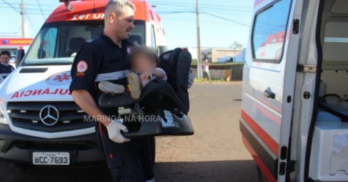 Acidente em Maringá deixa 5 feridos, entre eles bebê de 1 anos e 5 meses