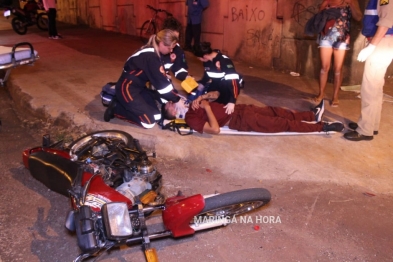 foto de Colisão entre motos deixa duas pessoas feridas em Maringá