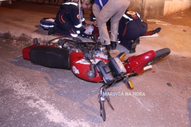 foto de Colisão entre motos deixa duas pessoas feridas em Maringá