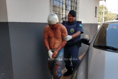 foto de Homem é preso em flagrante depois de tentar matar filho de 15 anos com golpes de facão em Sarandi