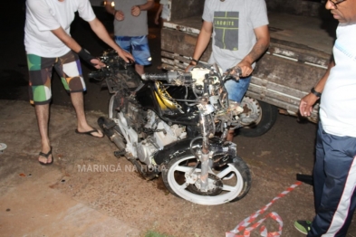 foto de Acidente envolvendo duas motos e um carro deixa motorista gravemente ferido em Maringá