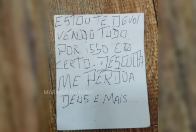 foto de Ladrão arrependido devolve produtos furtados e deixa carta para vítima pedindo perdão em Maringá - Me perdoa Deus é mais