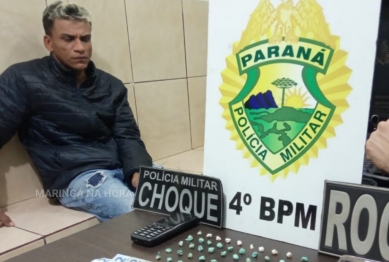 foto de Traficante é preso com drogas na Praça Raposo Tavares em Maringá