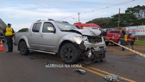 foto de Colisão entre carro e camionete deixa três pessoas feridas em Maringá