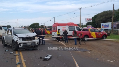 foto de Colisão entre carro e camionete deixa três pessoas feridas em Maringá