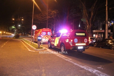 foto de Casal fica ferido em Maringá, após acidente entre carro e moto 