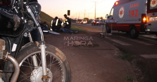 Jovem motociclista sofre fratura de fêmur em acidente na marginal da PR-323 entre Maringá e Paiçandu