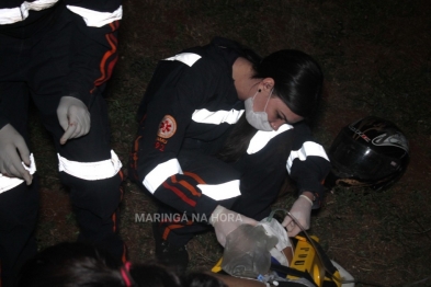 foto de Jovem motociclista sofre fratura de fêmur em acidente na marginal da PR-323 entre Maringá e Paiçandu