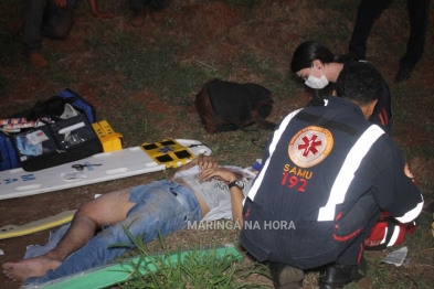 foto de Jovem motociclista sofre fratura de fêmur em acidente na marginal da PR-323 entre Maringá e Paiçandu