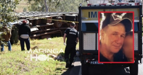 Ao desviar de buraco motorista tomba caminhão e morre na hora