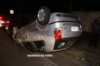 foto de Casal fica ferido em capotamento registrado na zona sul de Maringá