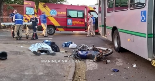 Motociclista morre após acidente com ônibus em Maringá