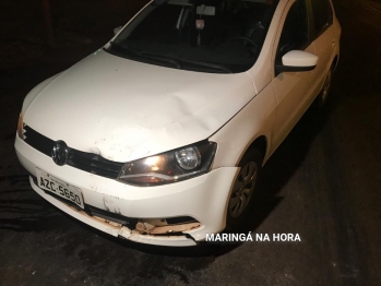 foto de Acidente entre carro e moto no Contorno Sul de Maringá