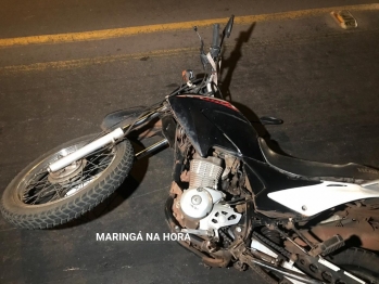 foto de Acidente entre carro e moto no Contorno Sul de Maringá