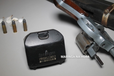 foto de ROTAM de Paiçandu realiza apreensão de arma e drogas, um homem que faz o uso de tornozeleira eletrônica foi preso