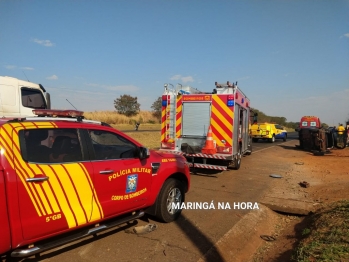 foto de Motorista fica ferido após ser ejetado de carro após capotamento na BR-376