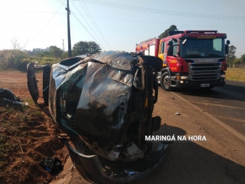 foto de Motorista fica ferido após ser ejetado de carro após capotamento na BR-376