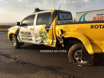 foto de Policiais Rodoviários saem ilesos em acidente registrado na PR-323