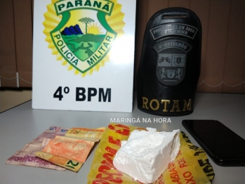 foto de ROTAM apreende cocaína em Paiçandu, um traficante foi preso e levou prejuízo de mais de R$ 8 mil reais