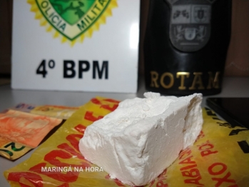 foto de ROTAM apreende cocaína em Paiçandu, um traficante foi preso e levou prejuízo de mais de R$ 8 mil reais