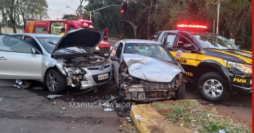 Agentes da Semob são atropelados por motorista embriagado enquanto atendiam uma ocorrência de acidente em Maringá