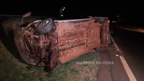 foto de Motorista sai ileso de capotamento na BR-376