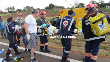 foto de Urgente - motorista é ejetado durante capotamento na BR-376 em Mandaguaçu