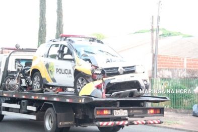 foto de Policiais Militares ficam feridos após grave acidente com viatura em Maringá