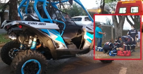 Capotamento de quadriciclo deixa homem ferido em Maringá