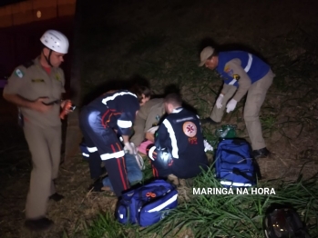 foto de Motociclista cai em ribanceira na PR-323 em Paiçandu