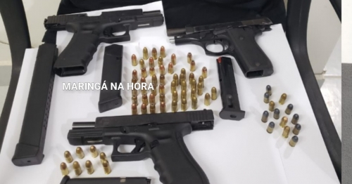 Polícia Civil de Maringá apreende pistolas e três homens são presos