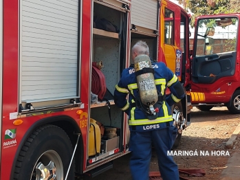 foto de Incêndio de grandes proporções em fábrica de borracha em Maringá 