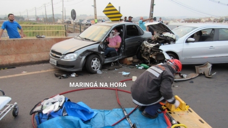 foto de Acidente entre dois carros deixa uma pessoa ferida em Mandaguaçu