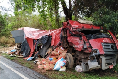 foto de Moradores de Paiçandu morrem em trágico acidente envolvendo dois caminhões que deixou três mortos na rodovia PR-317