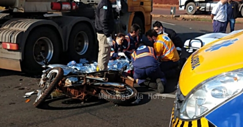 Motociclista e socorrido inconsciente após colidir com carreta entre Sarandi e Marialva