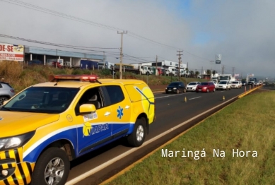 foto de Motociclista e socorrido inconsciente após colidir com carreta entre Sarandi e Marialva