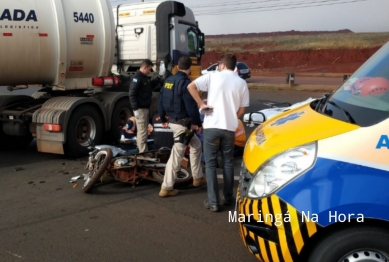 foto de Motociclista e socorrido inconsciente após colidir com carreta entre Sarandi e Marialva