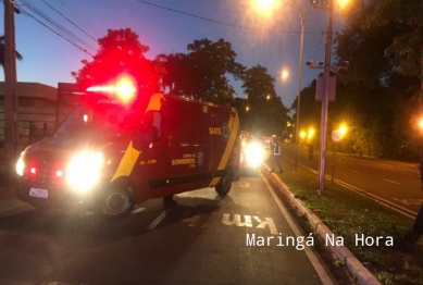 foto de Motorista fica ferido após bater carro contra árvore em Maringá 